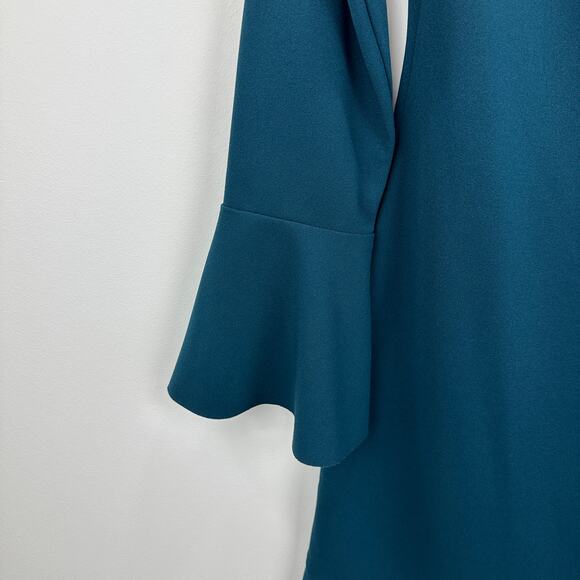 Lauren Ralph Lauren Crepe Long Sleeve Dress Mini Ruffle Cocktail Blue US 4 NWT - Picture 7 of 9